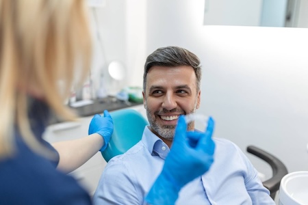 man in dental chair